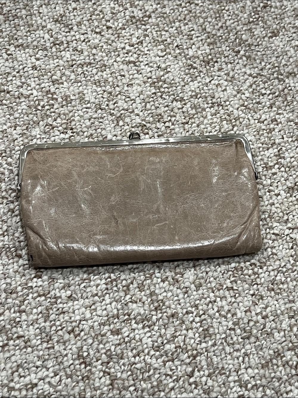HOBO international Lauren clutch wallet / taupe greyish color